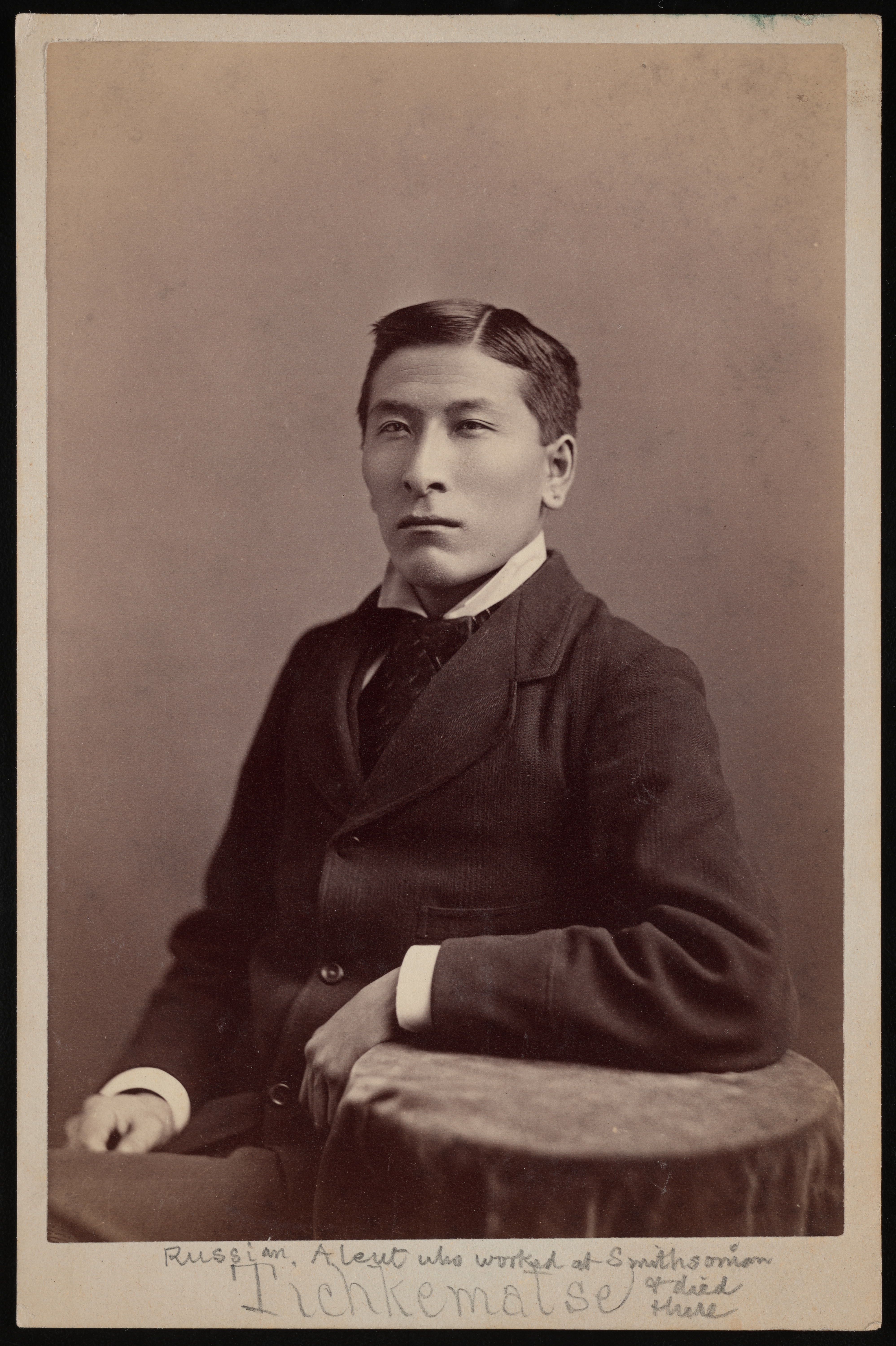 Portrait of Tichkematse (1857-1932), 1880, Smithsonian Institution Archives, Record Unit 95, B27E, Image No. SIA_000095_B27E_163. Portrait of Tichkematse.
