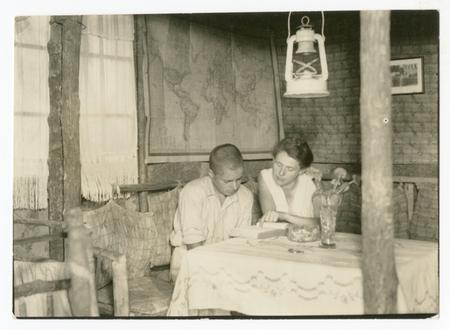 Margarete Wittmer tutors Harry at home, c 1934. Waldo Schmitt Papers, RU 7312 box 89. Image # SIA2011-1470. Margarete Wittmer tutors Harry at home, c 1934. Waldo Schmitt Papers, RU 7312.