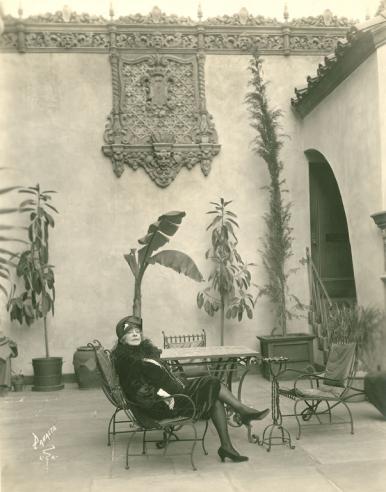 Alice Pike Barney at the Hollywood Playhouse, Paralta Studio, c. 1927.