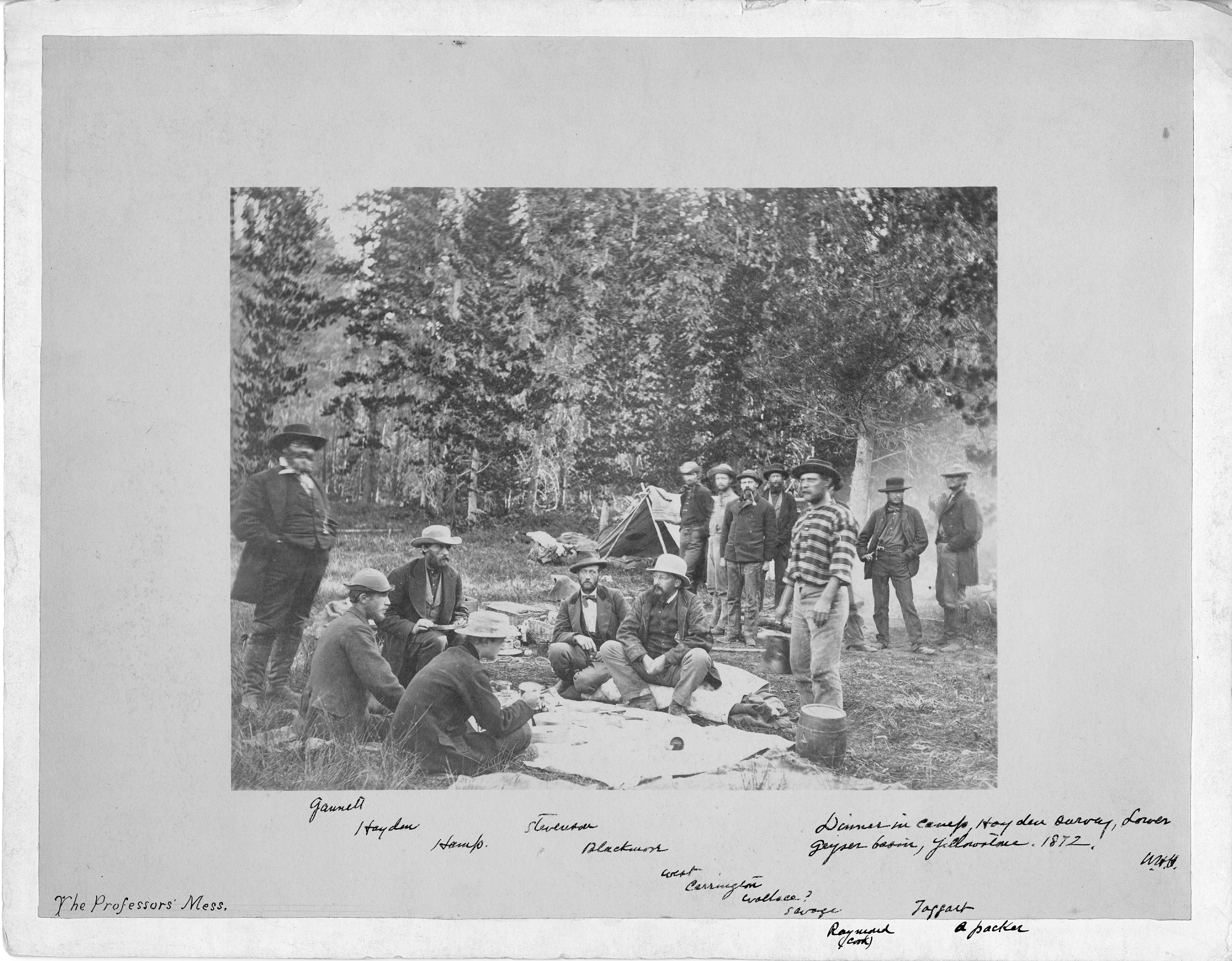 The Haden Survey group at Yellowstone National Park's Lower Geyser Basin, 1872. 