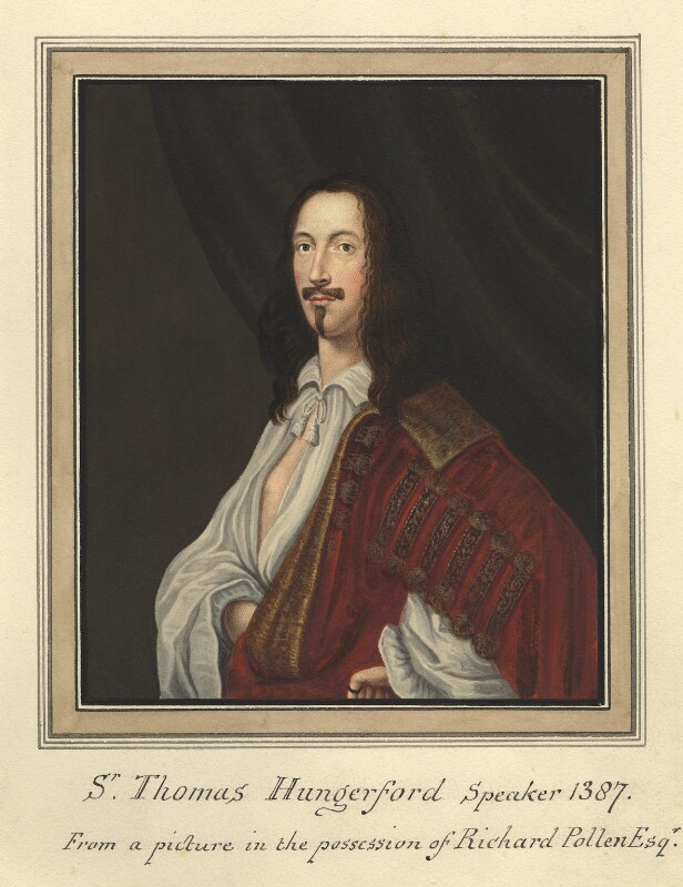 Portrait of a white man with long dark hair, a mustache, and a thin beard on his chin. He is wearing