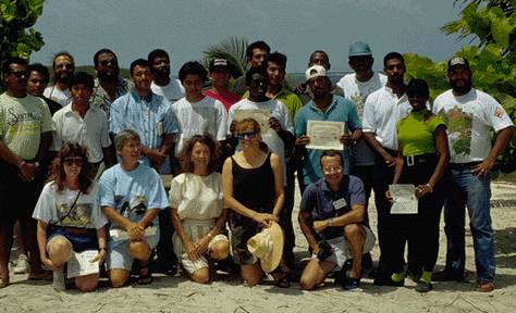 Photograph of a group of people participating in the Coral Reef Ecosystems Program