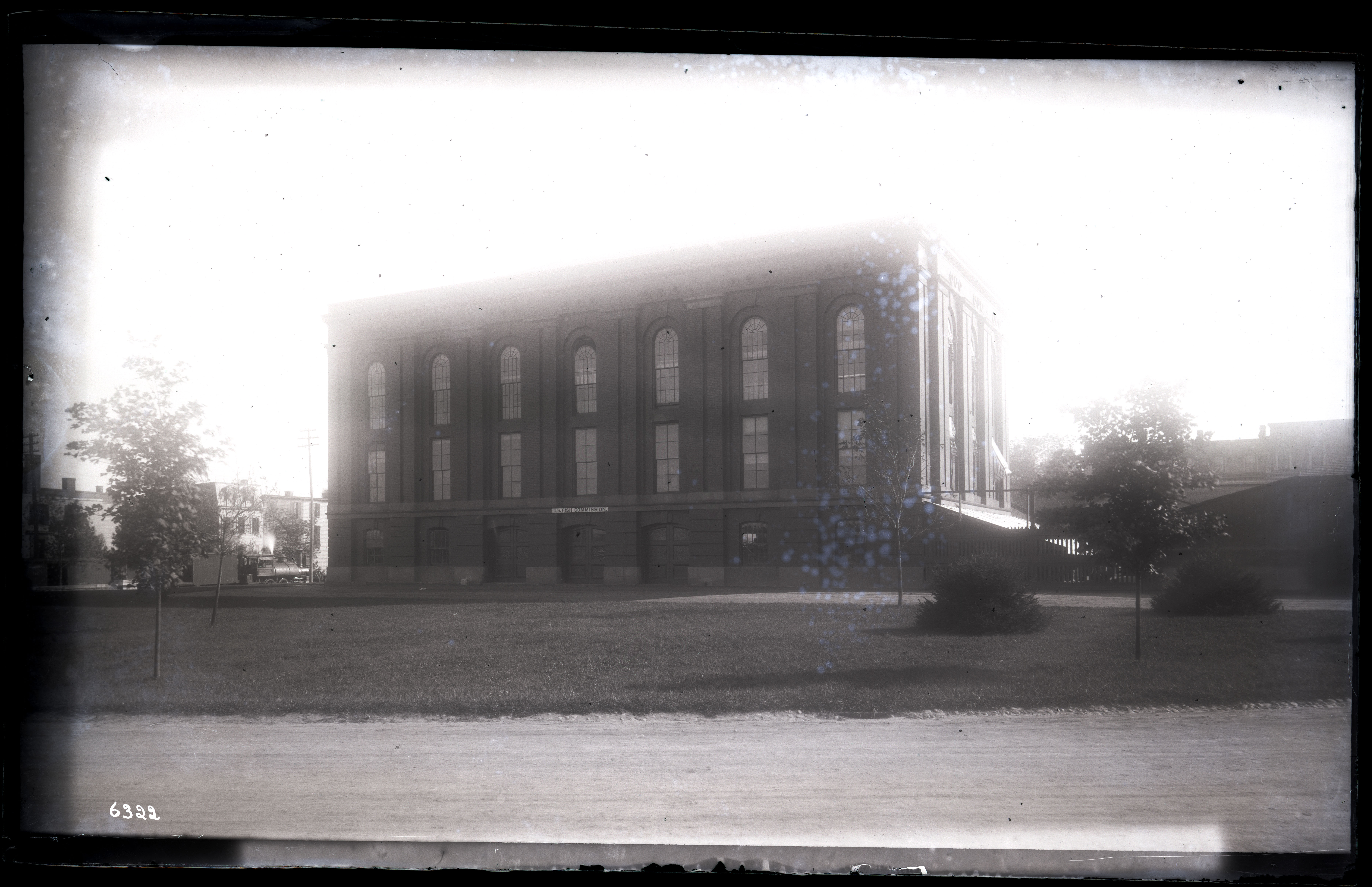 Exterior view of U.S. Fish Commission at the old Armory building on the southern side of the Nationa