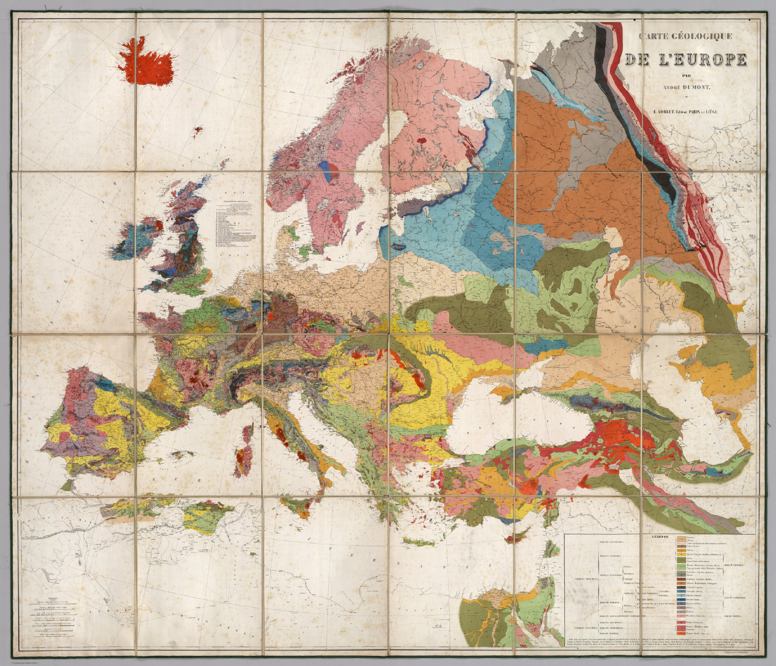 Carte Geologique De L'Europe.