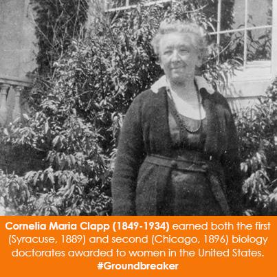 Cornelia Maria Clapp (1849-1934) earned both the first (Syracuse, 1889) and second (Chicago, 1896) b