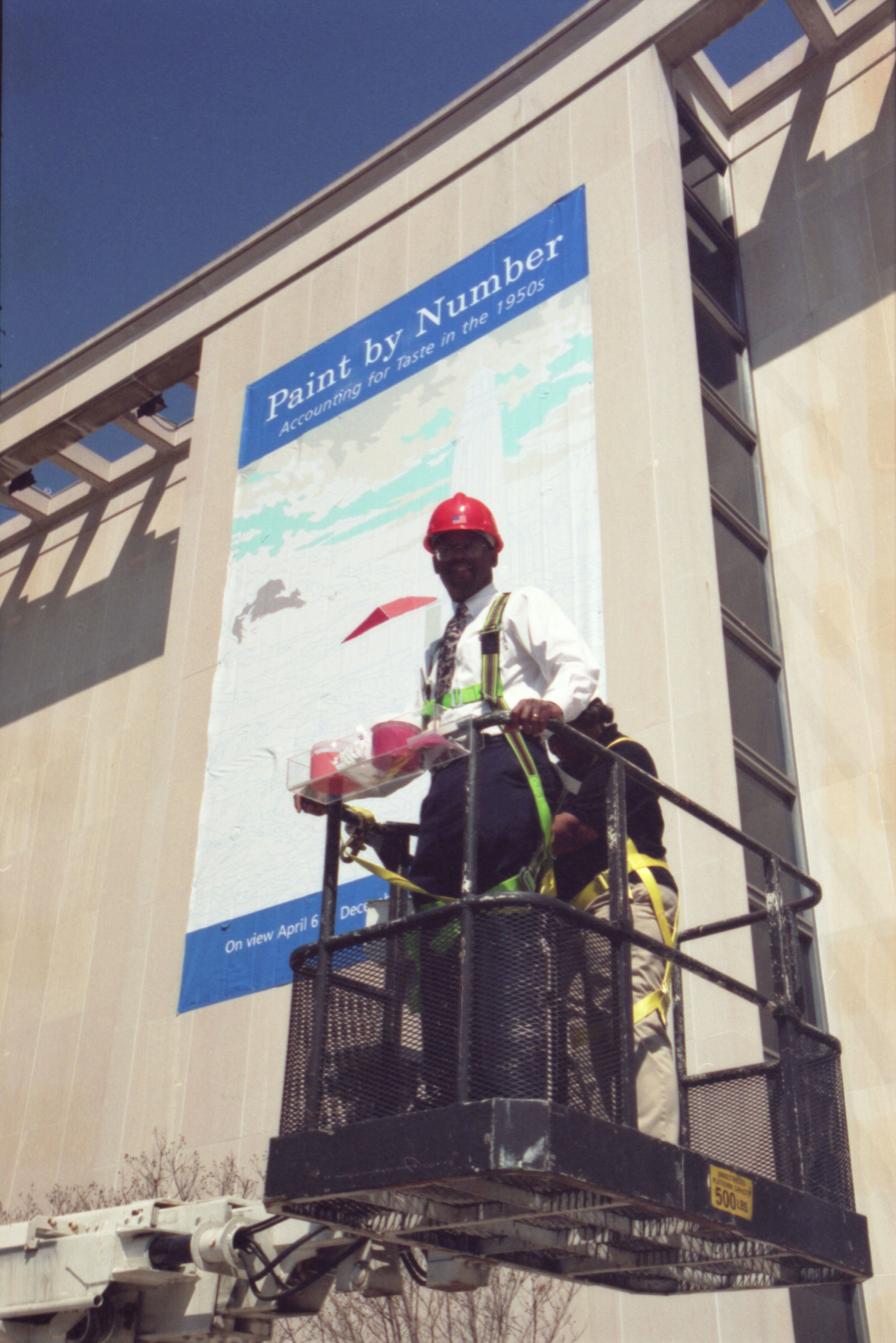 Spencer Crew, while director of National Museum of American History, at press event for opening of 