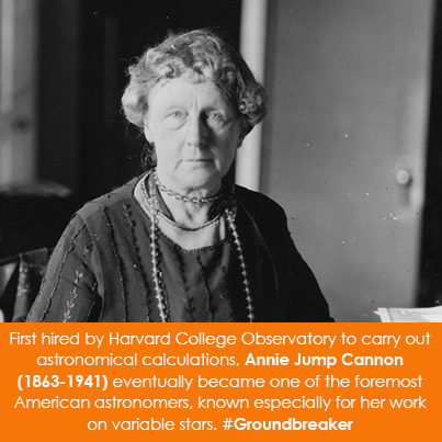 First hired by Harvard College Observatory to carry out astronomical calculations, Annie Jump Cannon