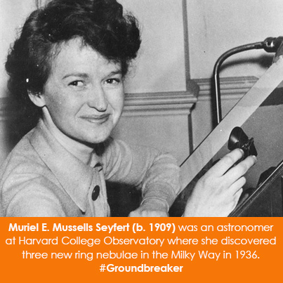 Muriel E. Mussells Seyfert (b. 1909) was an astronomer at Harvard College Observatory where she disc