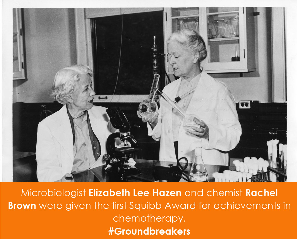 Microbiologist Elizabeth Lee Hazen and chemist Rachel Brown