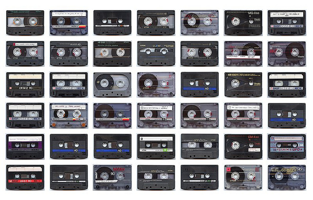 Cassettes, by James Davies, https://www.flickr.com/photos/jamesdavies/6798468857/.