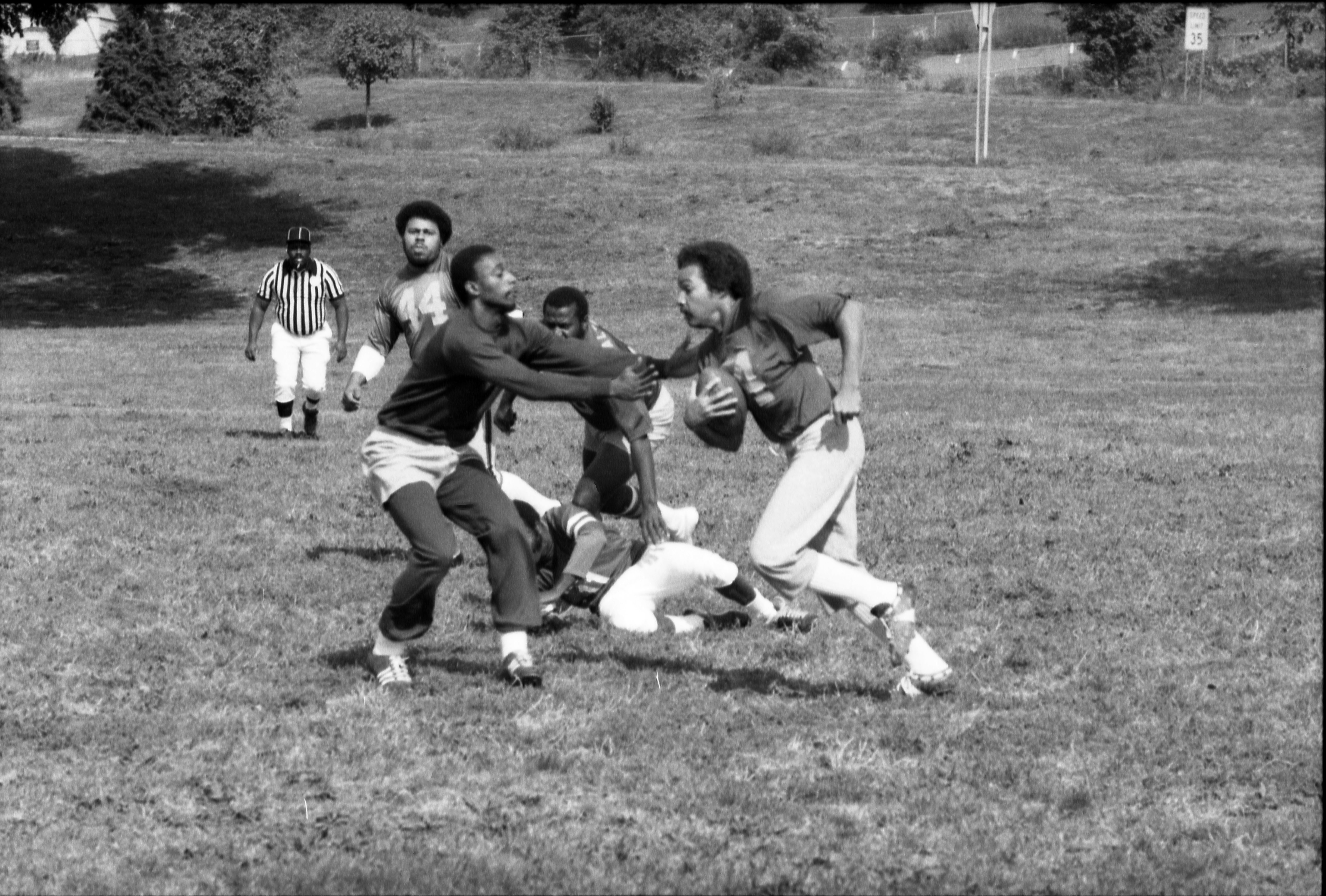 Smithsonian Institution flag football team versus Howard University Hospital, 1980.