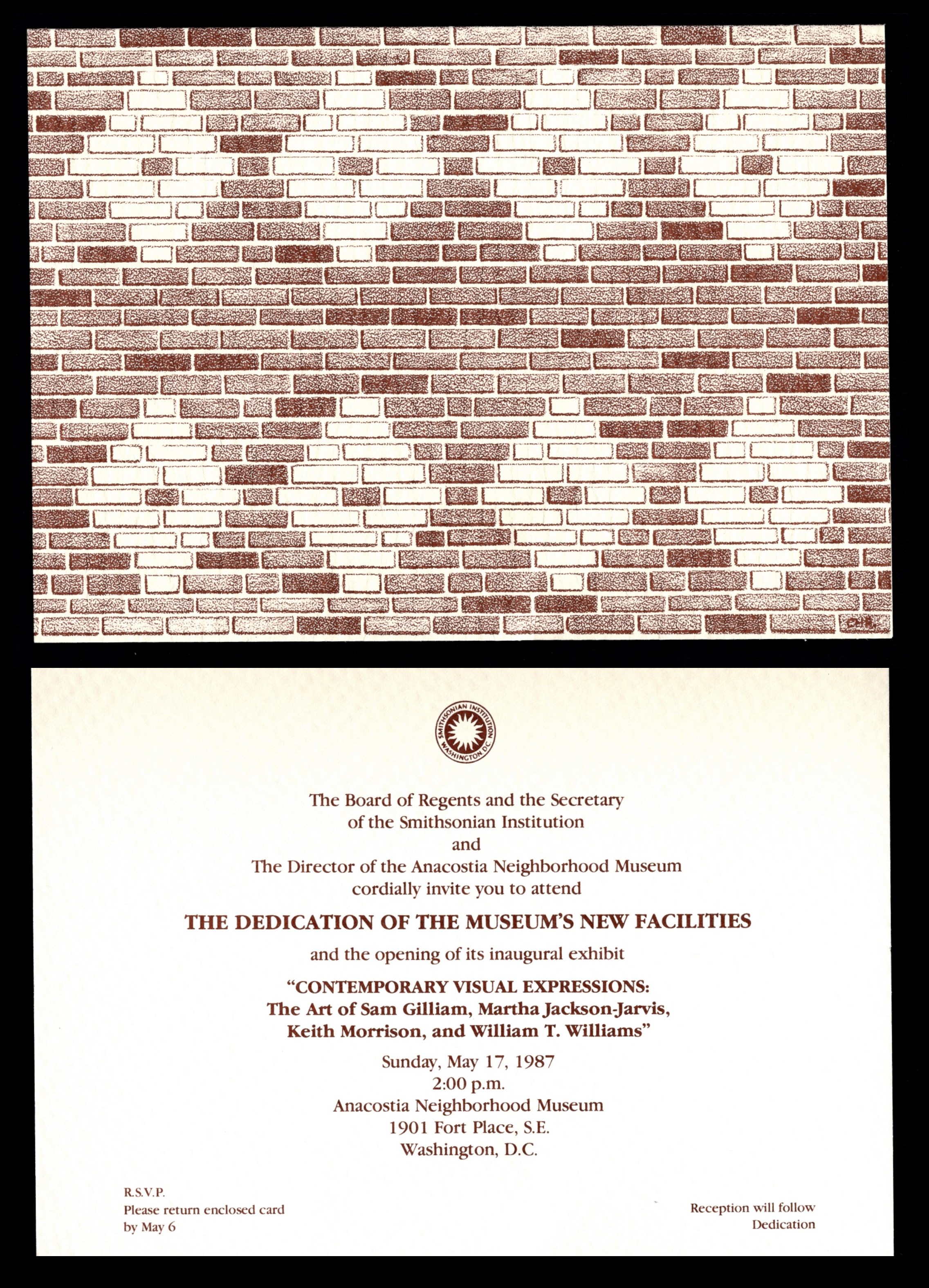 Invitation to the opening of the Anacostia Neighborhood Museum in 1987.