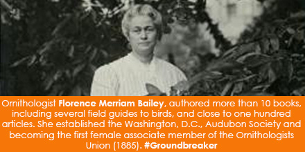 Ornithologist Florence Merriam Bailey (1863-1948), authored over ten books, including several field 