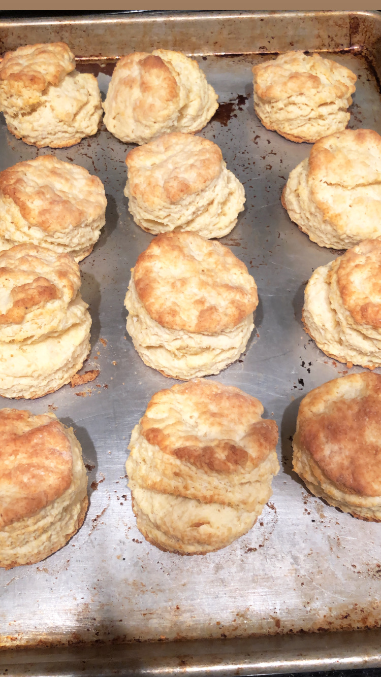 Biscuits on a tray. 