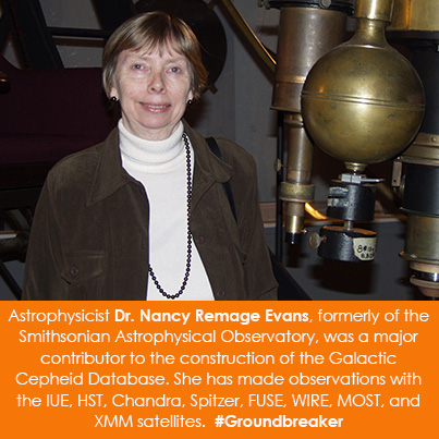 Astrophysicist Dr. Nancy Remage Evans, formerly of the Smithsonian Astrophysical Observatory, was a 