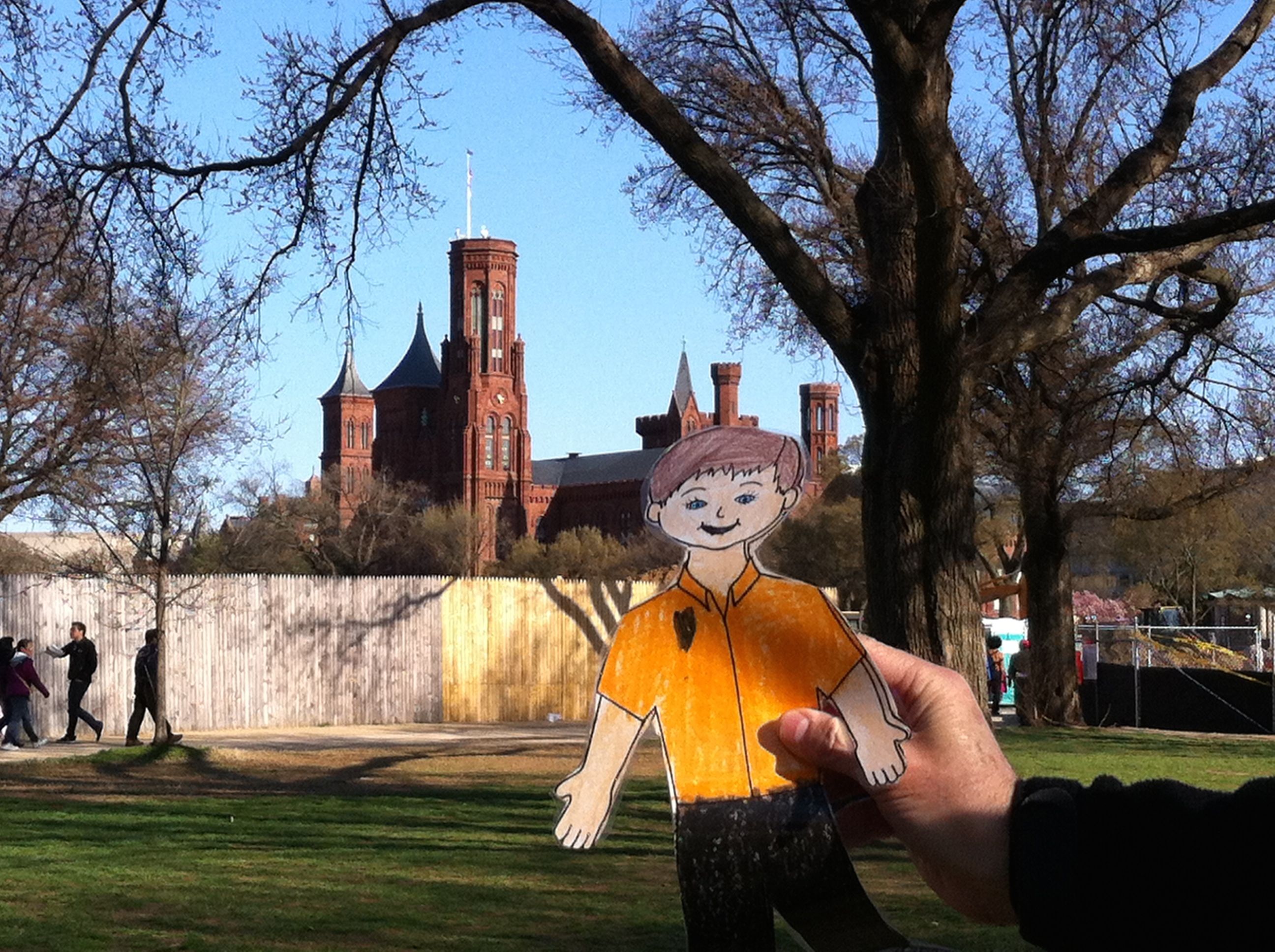 “Flat John” Visits the Smithsonian Castle, 2015, Marcel Chotkowski LaFollette