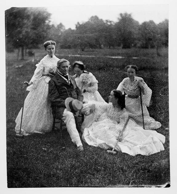 Henry Family on the Smithsonian Grounds, by Titian Ramsay Peale, 1865