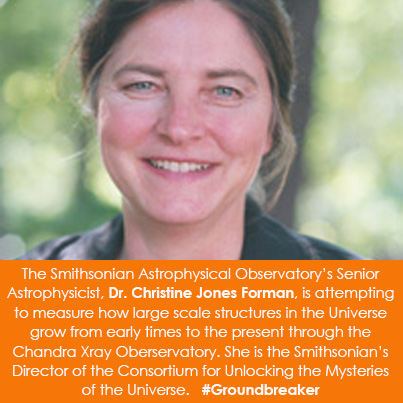 The Smithsonian Astrophysical Observatory's Senior Astrophysicist, Dr. Christine Jones Forman, is at