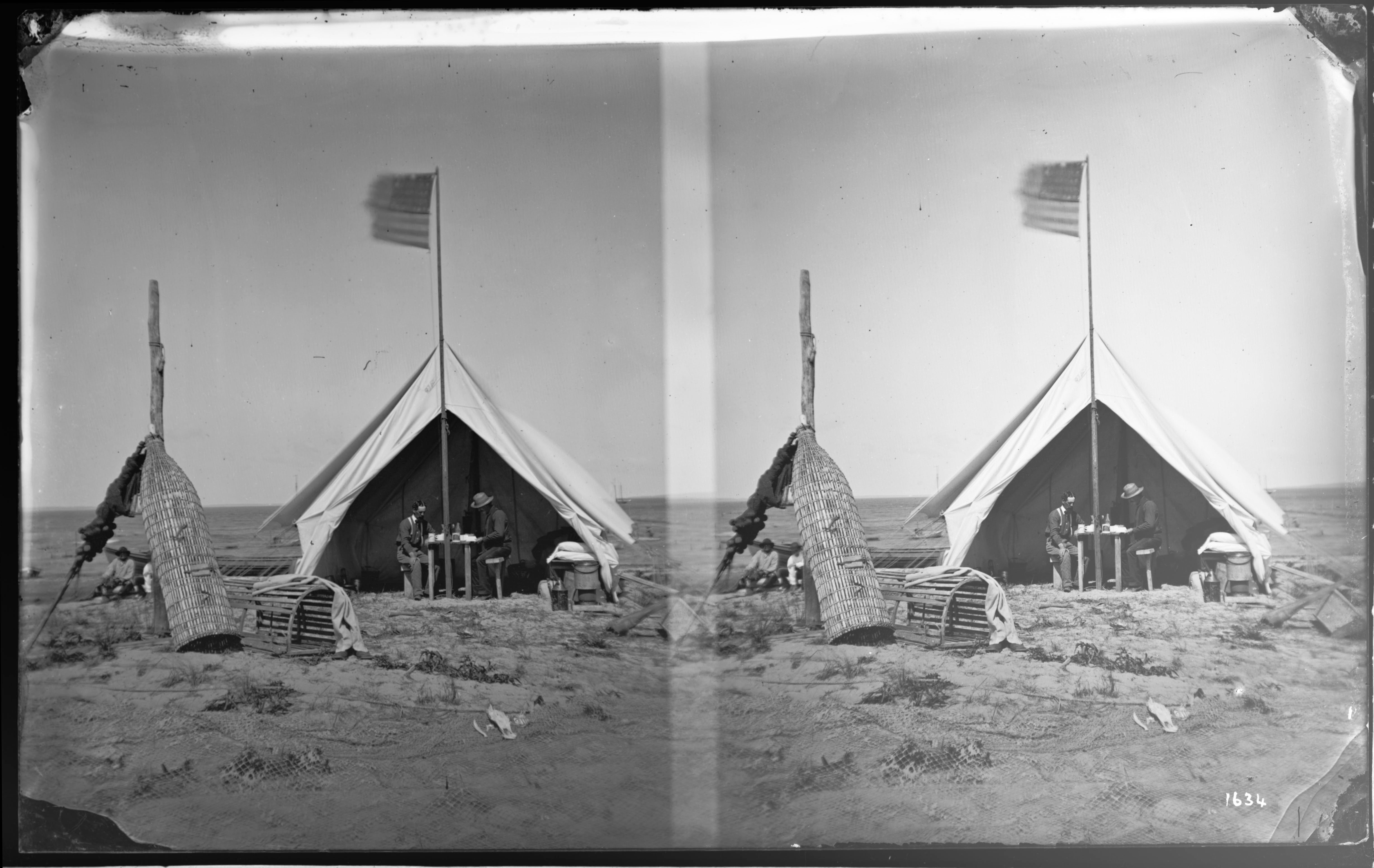 United States Fish Commission Staff on Beach