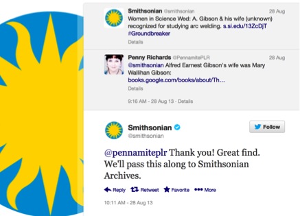 Tweets between @Smithsonian and @PennamitePLR