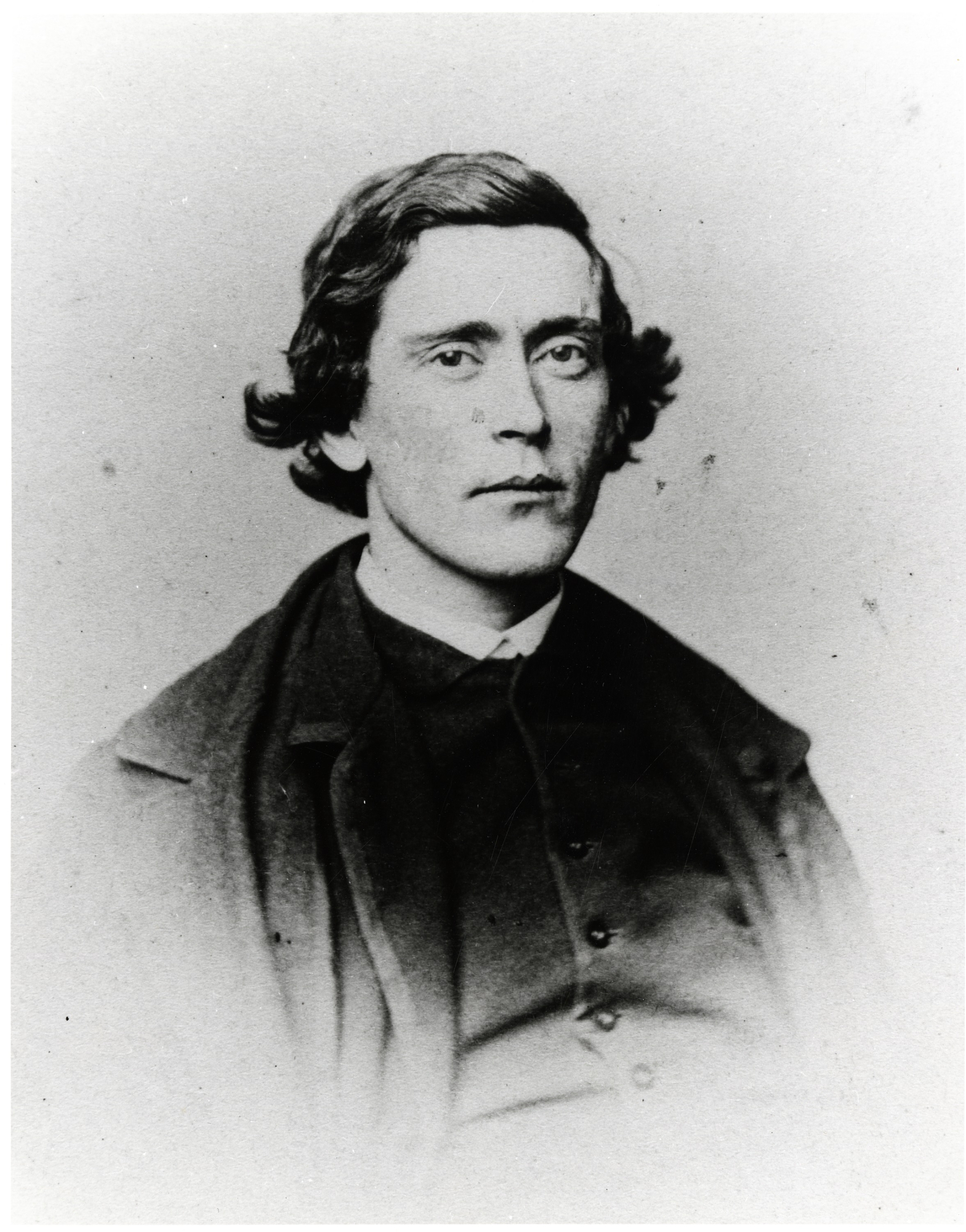 Black and white portrait of a man.