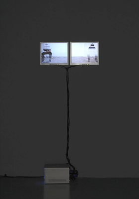 Neither There nor There, 2005, by Siebren Versteeg, computer program output to 2 LCD screens, Hirshhorn Museum and Sculpture Garden, 07.35.