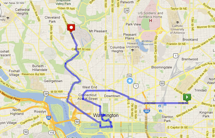 Estimated Route Welty and Palmer Traveled.