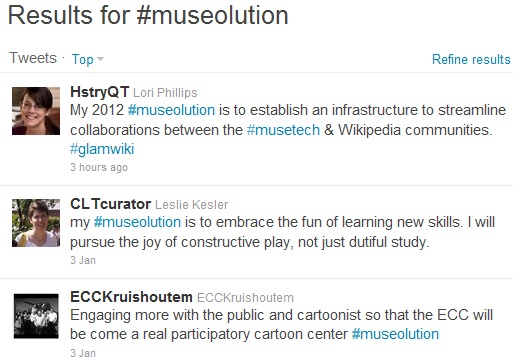 Examples of #museolutions on Twitter.