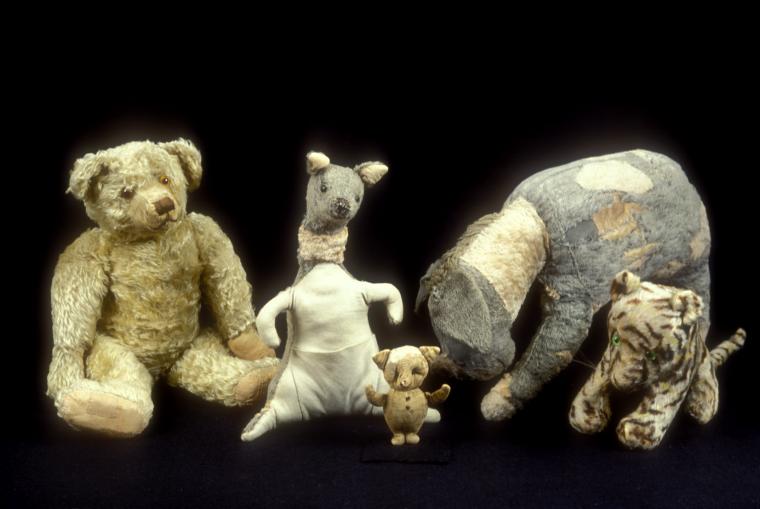 Winnie-the-Pooh, Kanga, Piglet, Eeyore, and Tigger, 1925, photo courtesy New York Public Library.