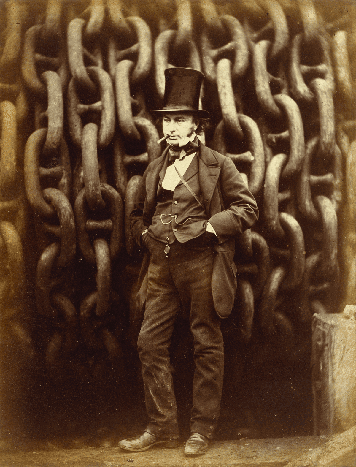 Isambard Kingdom Brunel Standing Before the Launching Chains of the Great Eastern, by Robert Howlett, 1857, Metropolitan Museum of Art.