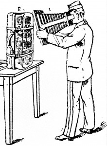 Lorgnette Humaine, Scan from The English Mechanic- 1897 drawing of an invention - using X-Rays to sc