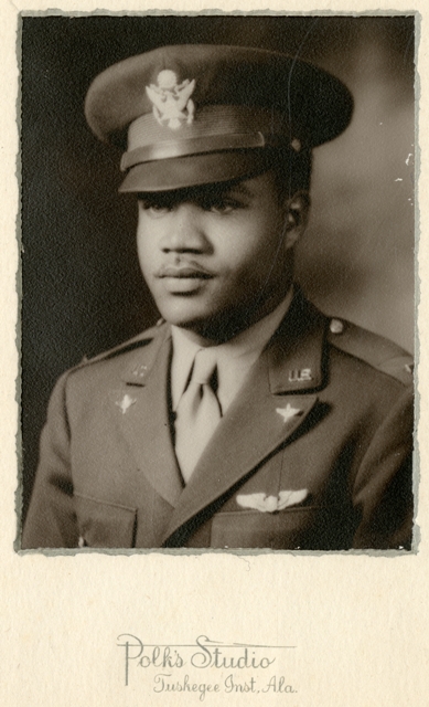 Louis R. Purnell wearing his U.S. Airman uniform at the Tuskeege Institute, c. 1942, by PolkÃ¢Â€