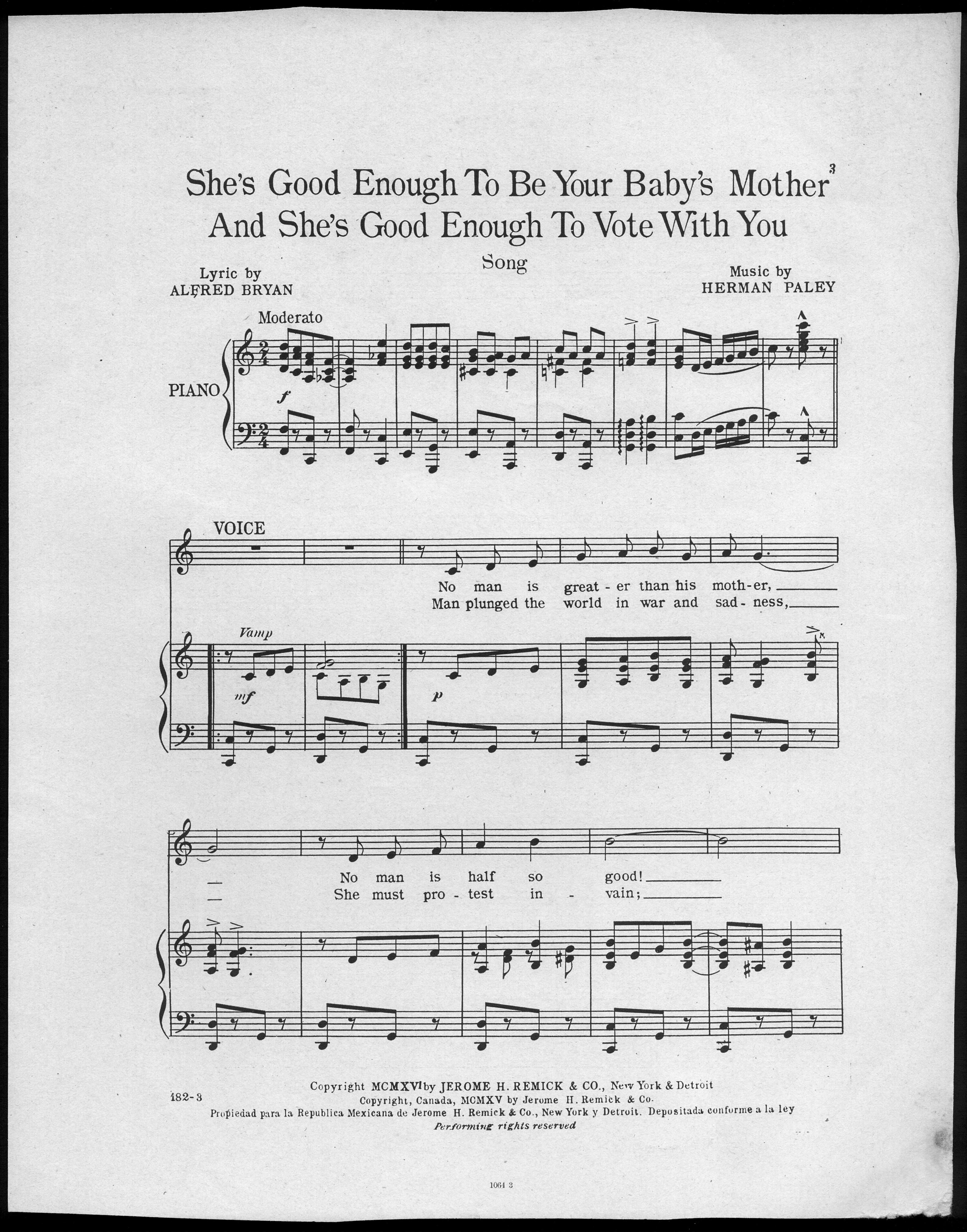 Sheet music for a song titled 