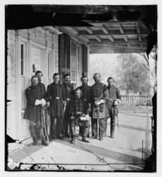General Isaac Stevens and staff in Beaufort, 1862. Photo by Timothy O'Sullivan. Library of Congress.