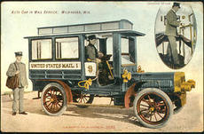 Postcard of the Milwaukee Mail Car, unidentified photographer, 1907