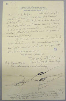 David White's Letter to the Smithsonian, Smithsonian Institution Archives