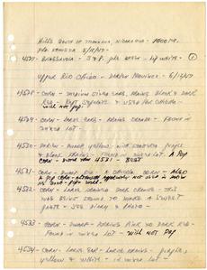 Page 142 of Paul Allen's Field Book from 1942-1947, Smithsonian Institution Archives, Accession 11-1