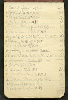 Alexander Wetmore Notebook with Christmas Bird Census, 1904-1907, page 1, Smithsonian Institution Ar