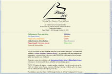 A screenshot of the Piano 300 exhibition website. Even though the exhibition ended in 2001, the site