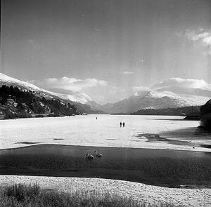 Llyn Padarn frozen, by Geoff Charles (1909-2002), February 7, 1963.