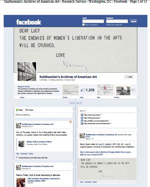 The Archives of American Art Facebook page was the first we preserved in the new 