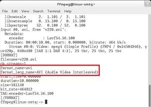 The information outlined in red is the container information provided by ffprobe for the specified f