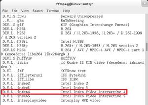 This is a screenshot of the libavcodec library which states it has the ability to decode the Indeo 4