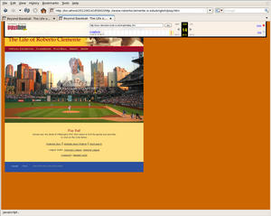 A screenshot of the Roberto Clemente online exhibit as it appears on the Wayback machine, with the m