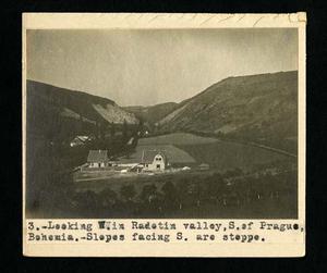 Photograph taken by Bohumil Shimek during field work in Europe, 1914, looking west in Radotin valley