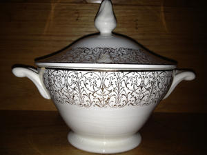 Sugar bowl, circa 1945. An inventory can include the type of item, who made it and the year, and whe