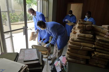 Staff from the Archives Nationales d'Haiti and the CSBC.