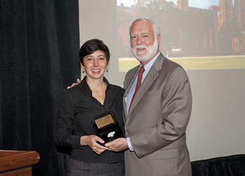 Effie Kapsalis pictured with Smithsonian Secretary Wayne Clough.