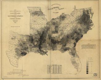 Map Showing the Distribution of the Slave Population of the Southern States of the United States Com