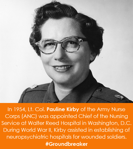In 1954, Lt. Col. Pauline Kirby of the Army Nurse Corps (ANC)